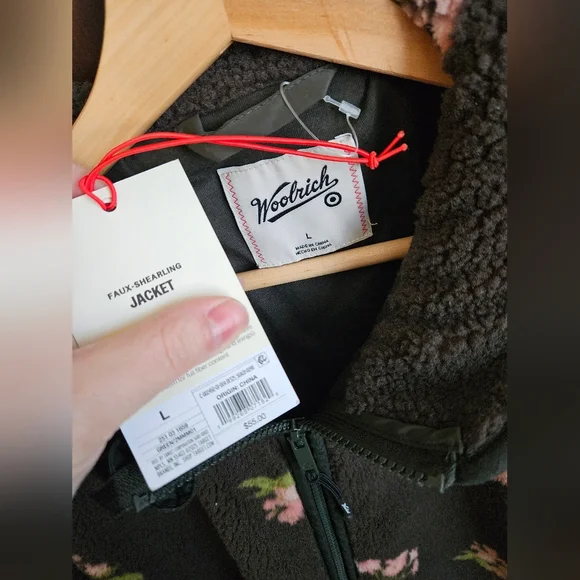 Woolrich X Target Adult L Floral Teddy Jacket Nwt - Picture 2 of 5
